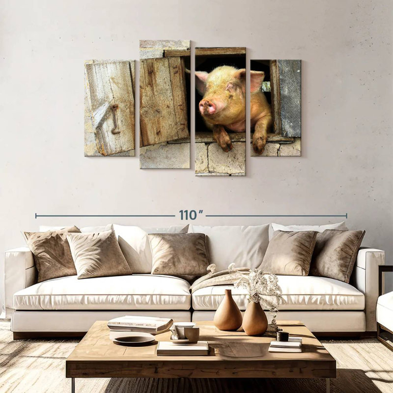 Brampt Smiling Pig, 48"H x 75"W