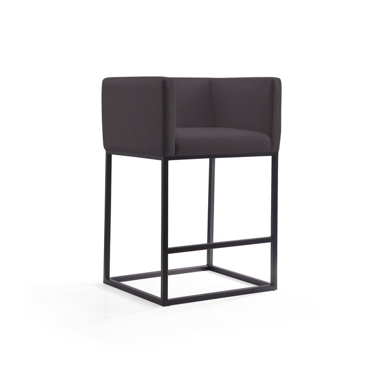 Upholstered Counter Stool with Metal Frame