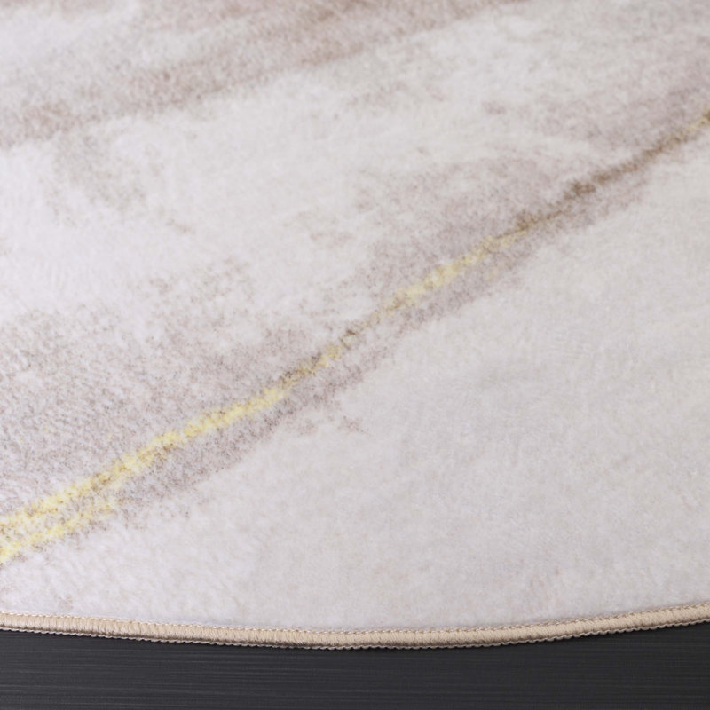 Josalina Monica Performance Machine Washable Abstract Rug, Round 6'