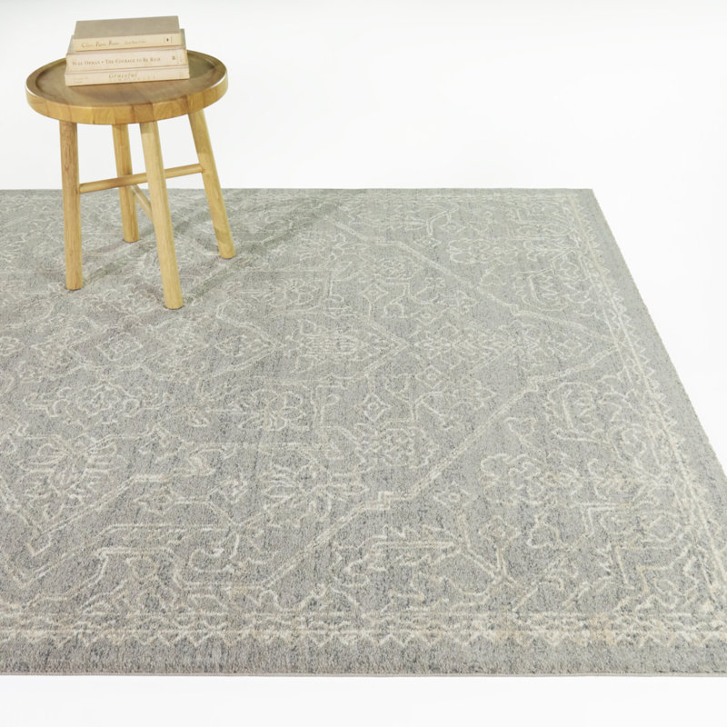 Tapis Ryland Blue à médaillon traditionnel, 7 pi 10 po x 10 pi