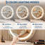 Miroir de meuble-lavabo rond 19 po avec éclairage à DEL, rotation à 360 °, 3 modes d'éclairage à intensité variable avec commande tactile, miroir de maquillage de table pour la chambre à coucher ou un espace de rangement moderne