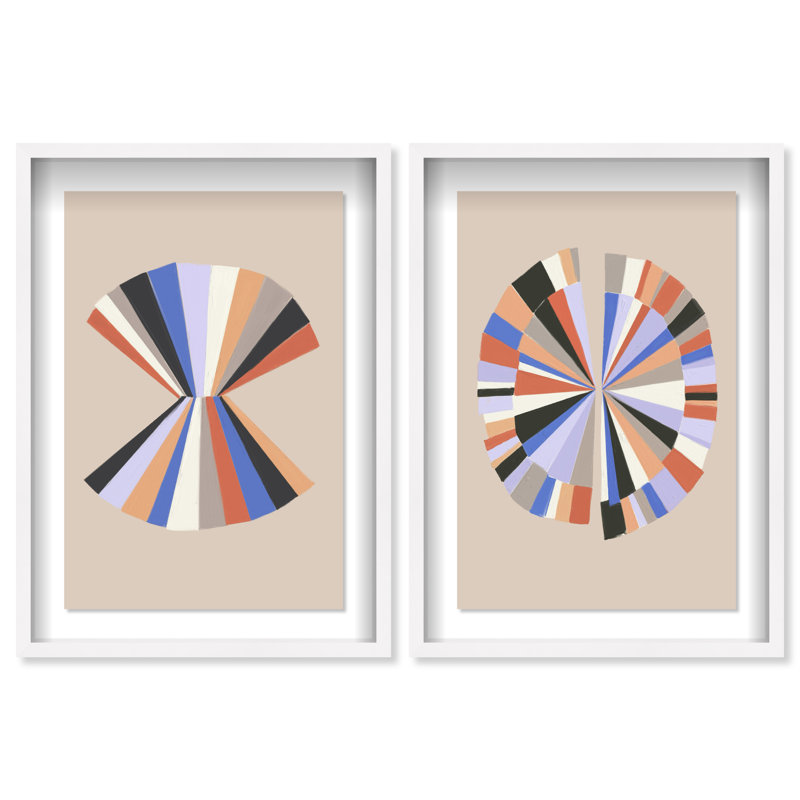 Minimally Perfect Set Shadowbox Abstract Print by Oliver Gal, Black Frame, 10 x 15, 17.5"H x 25.5"W, White Shadowbox