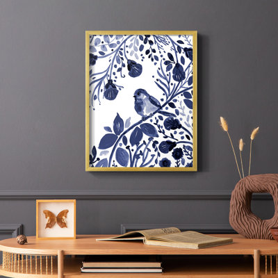 Indigo Song II Framed Print - Solid Wood