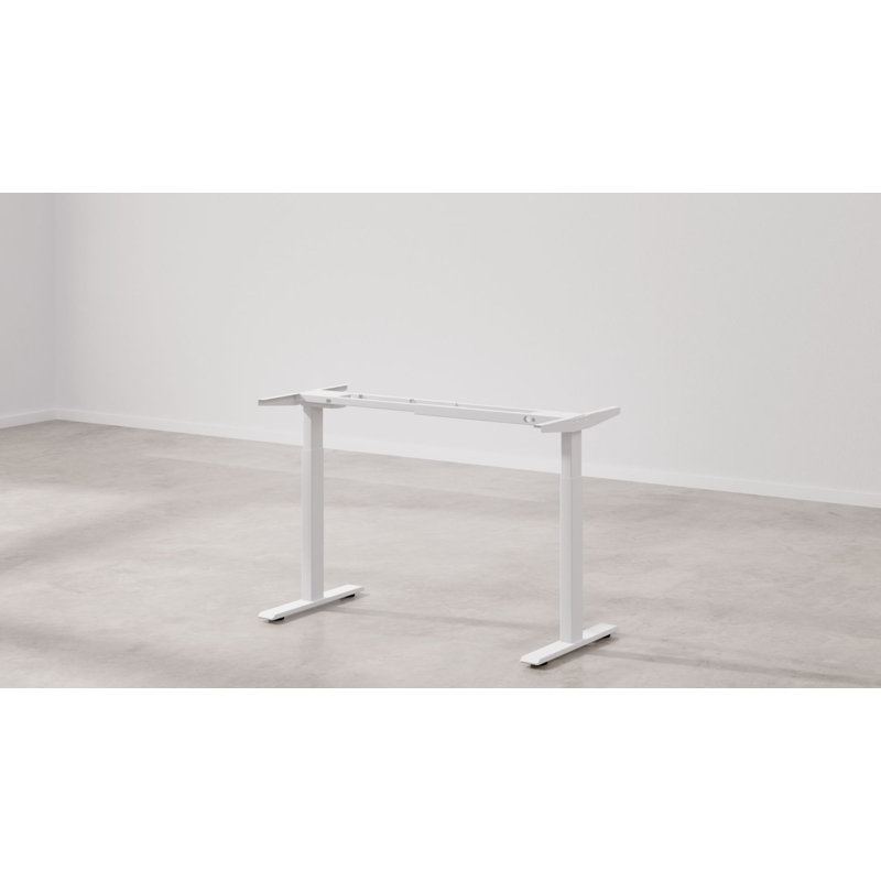 Liath Adjustable Metal Base Standing Desk, White