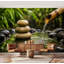Murale Papier peint auto-adhésif Zen Spa Bamboo Water Stone Stacked Stones-130483618