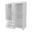 Armoire mobile Denver avec tringles, armoire double porte, 3 tiroirs et 2 tablettes, wengé noir-744340888