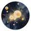 Mod Constellation Burst - Étoiles, art mural rond en métal-163761457