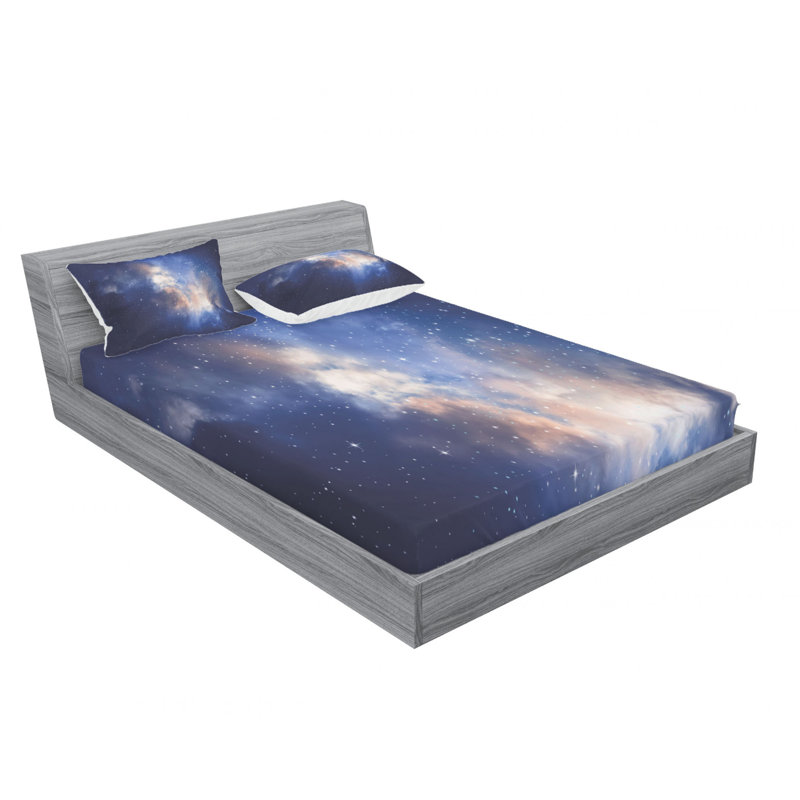 Ensemble de draps en microfibre Nebula in Cloudy Sky View of Far Stars in Night Sky Milky Way