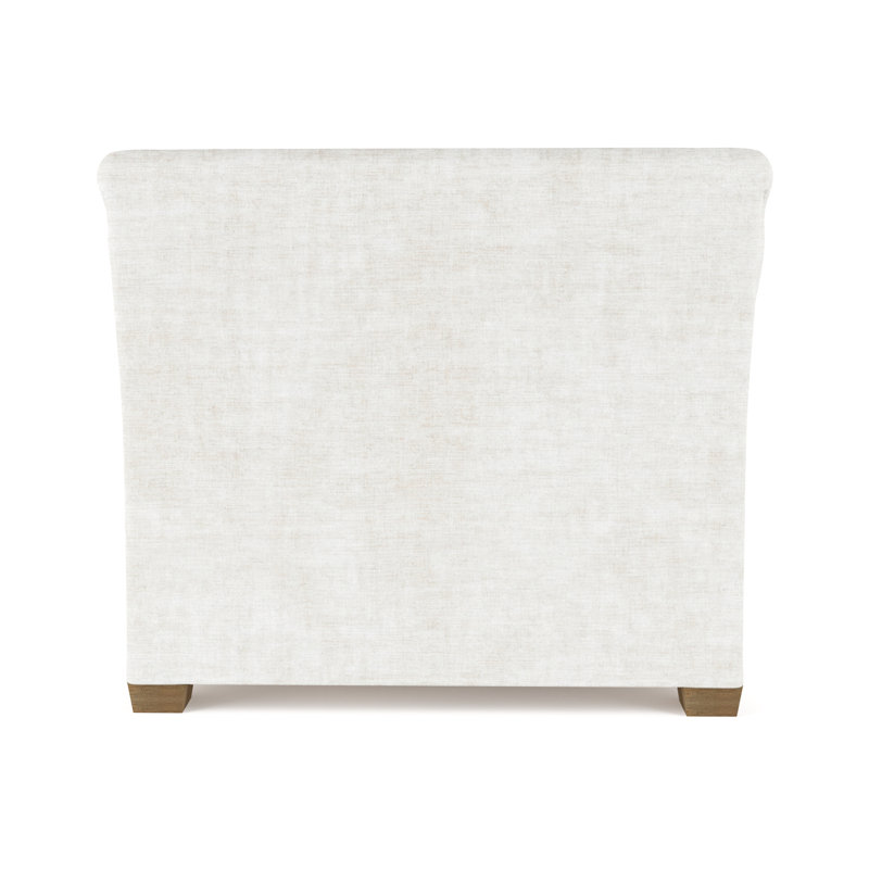 Transitional Armchair, Crushed Velvet Alabaster, 32" H x 43" W x 46" D, Weathered