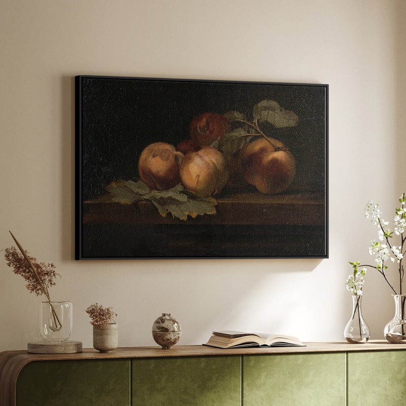 Botanique rétro - Lxxix, H 25 po x l 37 po x P 2 po, Toile avec cadre flottant noir
