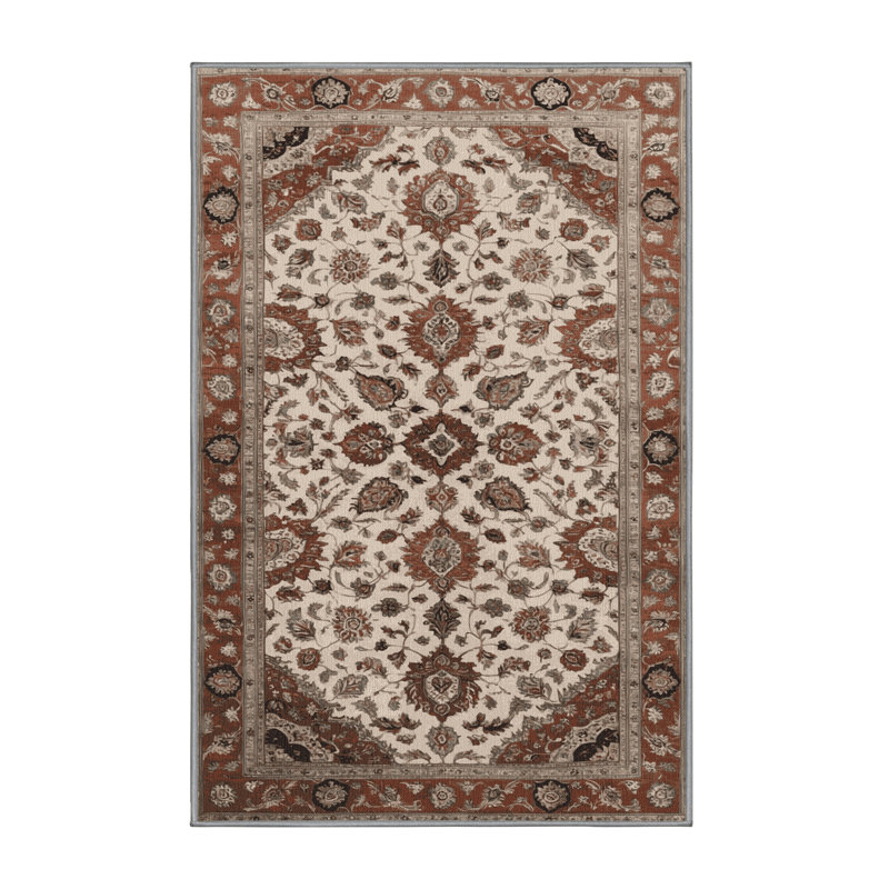 Tapis persan gris lavable à la machine, Rectangulaire 8 pi x 10 pi