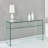 Glass Console Table, Transparent Tempered  Glass Console Table With Rounded Edges Desks, Sofa Table