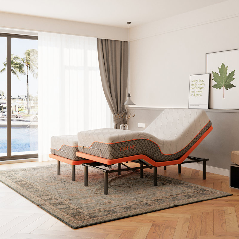 Lit réglable Zero Gravity avec matelas hybride 12 po, massage, télécommande sans fil, contrôle des applications, Zero Gravity, éclairage sous le lit, ports USB et Type C des deux côtés