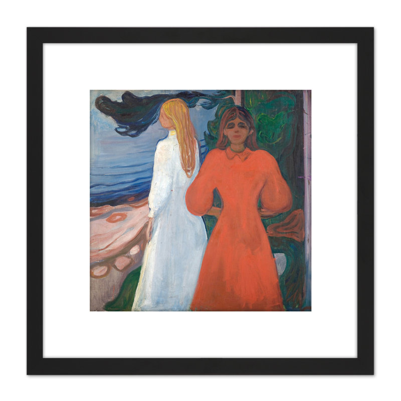 Edvard Munch Red And White Cropped by Edvard Munch - Single Picture Frame Painting