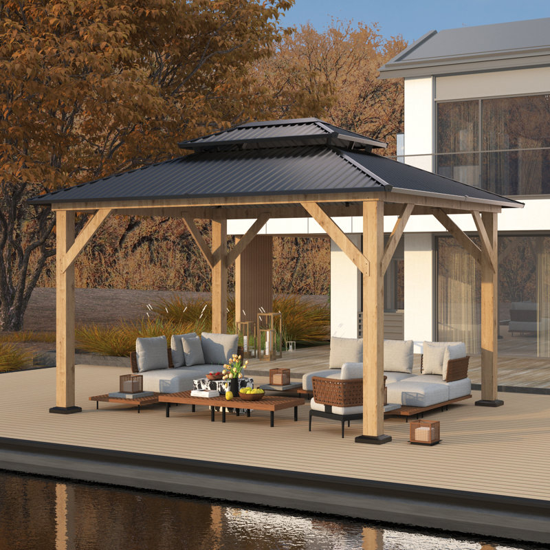 10 pi. L 12 pi. D Pavillon de jardin en bois massif