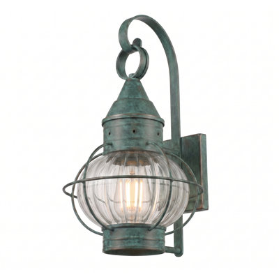 Laiton Traditions - Wurster - 1 lumière - 17 pouces - Vert Verde - Laiton massif - Applique murale
