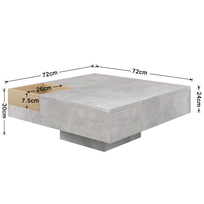 Albanie Pedestal Coffee Table with Storage