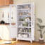 Rectangular Glass and Metal Lockable Iron Cabinet-1407127655