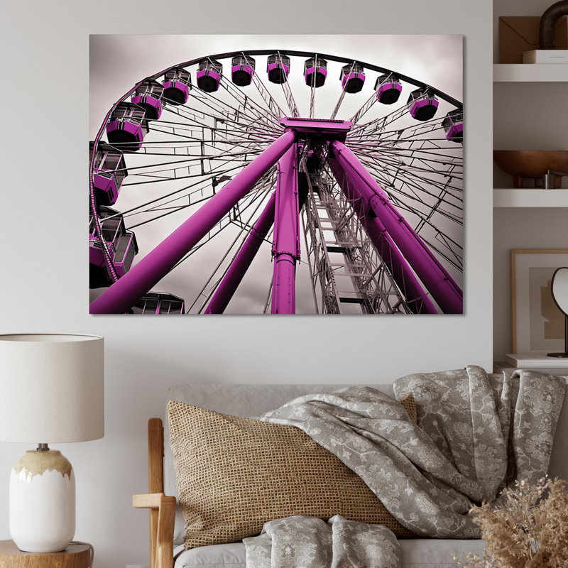 «Amusement Parks Whirling Wheels», reproduction sur toile, H 30 po x l 40 po x P 1,5 po, Toile tendue