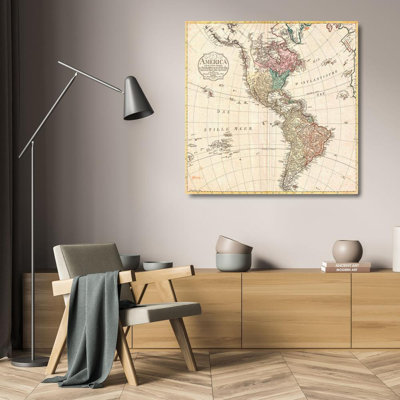 Williston Forge Conrad, Mannert Gallery Wrapped Canvas Art: Map of North America and South