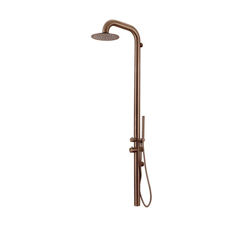 Rose Gold Stainless Steel Outdoor Shower with Handheld