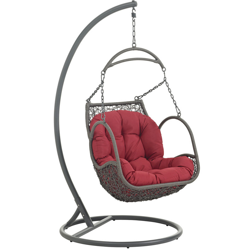 Balancelle d'extérieur en bois Arbor par Modway, Rouge