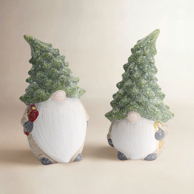 2-Piece Terracotta Gnome Figurine Set