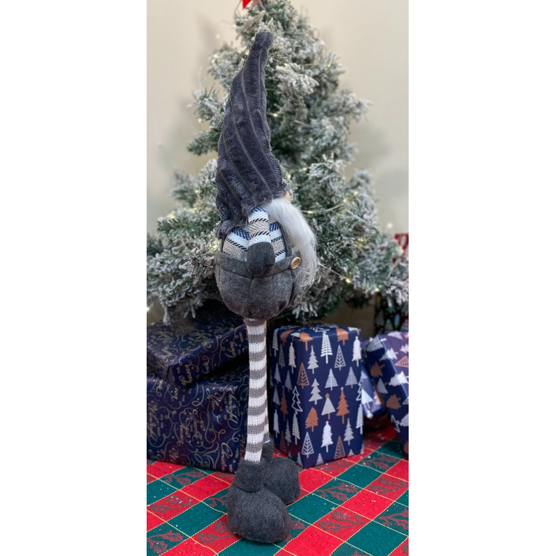 Christmas Stuffed Holiday Accent, Blue/Dark Grey