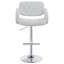 Tabouret de bar réglable de couleur blanche, rembourré pour un confort décontracté, base piédestal, siège de salle à manger à dossier ouvert