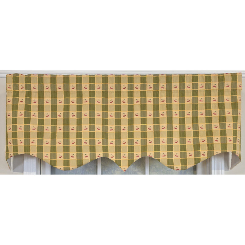 Cherry Squares Regal Valance, Vert