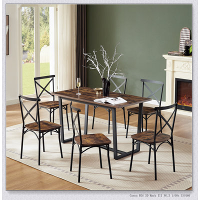7 Pieces Dining Set 7-Piece Kitchen Table Set Perfect for Kitchen, Breakfast Nook