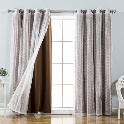 Tulle Polyester Room Darkening Curtain Panels
