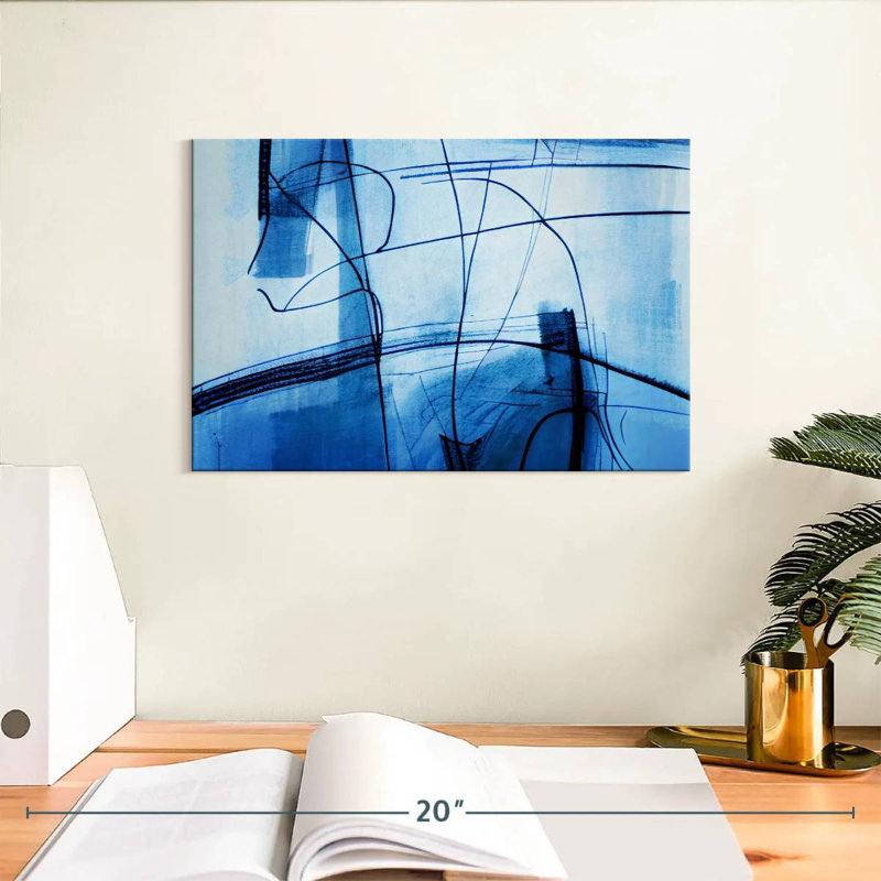 Lignes bleues abstraites Avery