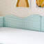 Lit de jour simple, lit de jour rembourré en vichy équipé d'un cadre de lit gigogne escamotable et d'une poche de rangement latérale, canapé-lit multifonctionnel en bois massif pour chambre d'enfant et chambre d'invités - Cyan-1383724845-1383724844