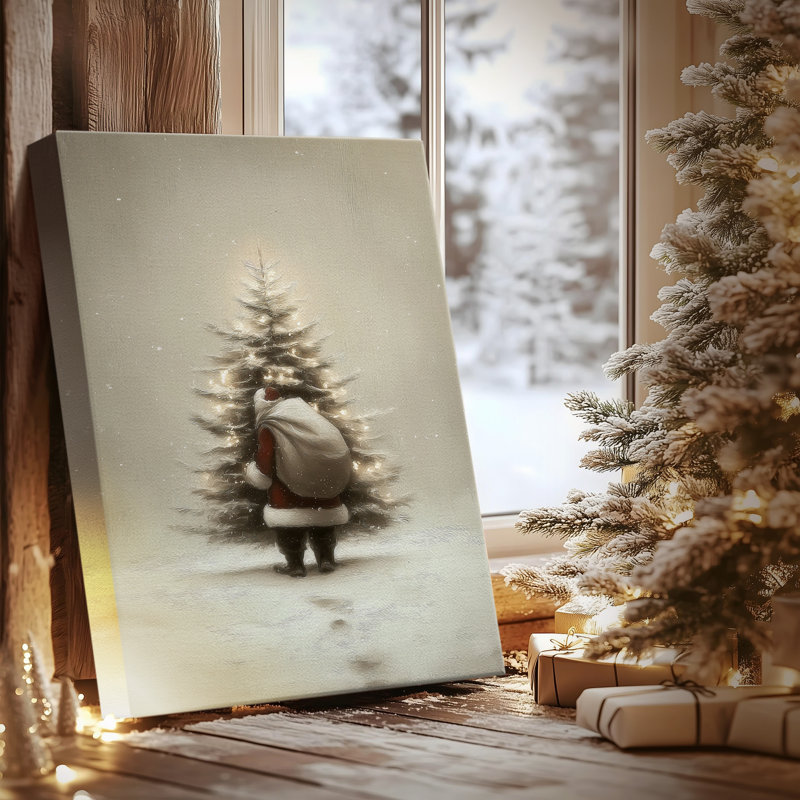 «Night of Tinsel» - Toile tendue avec châssis de qualité supérieure, H 27 po x l 18 po