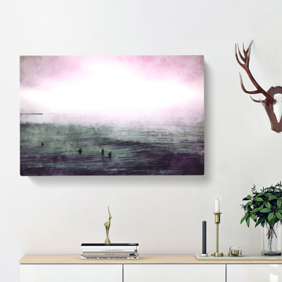 Surfers In The Water - Wrapped Canvas Painting