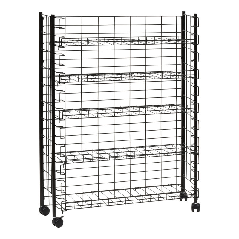 Étagère mobile à 5 tablettes avec tablettes réglables l 36 po x H 47 po