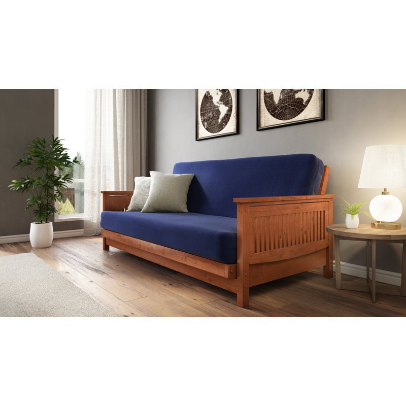Futon Frame, Warm Cherry, 38" H x 80.25" W x 37" D