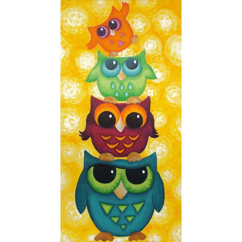 «Owl Stack», reproduction sur toile tendue, H 45 po x l 22,5 po x P 1,5 po