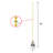 Aspen Creative 20508-11, 12" Clear With Black Line Glass Knob With Pull Chain In Copper