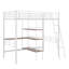 Un lit mezzanine en métal de taille simple avec un bureau intégré et des tablettes pour plus de fonctionnalité et de commodité-193155831