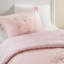 Ensemble de literie confortable en chenille, motif floral simple, rose