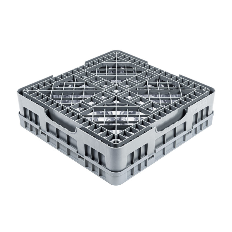 Étagère en verre de 36 compartiments pour restaurant, 1 étagère robuste - avec 1 rallonge de rangement pleine grandeur, organisateurs en verre gris pour restaurants, bars, pubs, cafétérias et cuisines domestiques