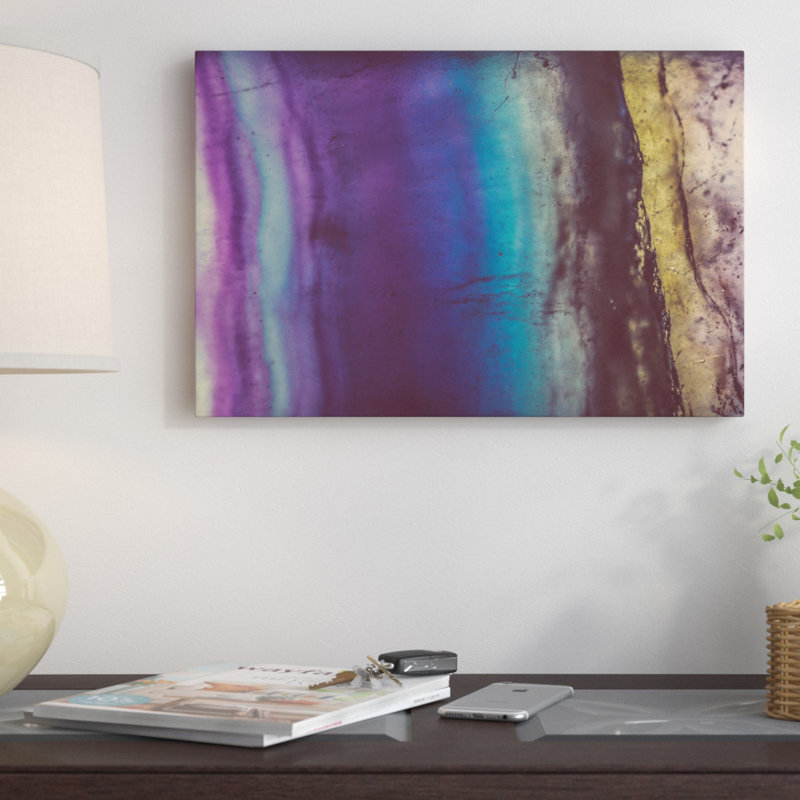« blue mauve fluorite », impression, H 18 po x l 26 po x P 1,5 po, Toile avec cadre noir