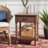 Modern Athena Farmhouse End Table –Solid Wood Design in Distressed White with Storage Drawer & Shelf-1683813239