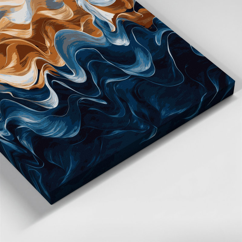 «Lyrical Abstraction 59», art mural sur toile bleue, H 12 po x l 18 po