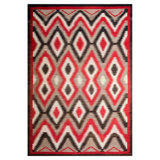 1920s Gray Geometric Antique American Navajo Rug 6'3" x 9' Handwoven Wool Carpet