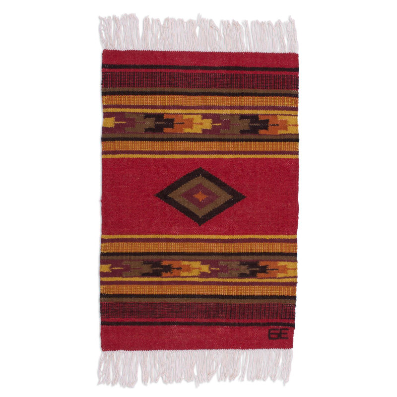 Kaukauna Southwestern Area Rug in Red