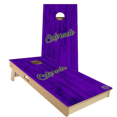 Colorado Vintage Baseball Cornhole Board Set | Includes (2) Boards, (8) Bags & Optional Accessories
