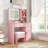 Lavin Makeup Vanity Set, Vanity Desk With Stool, LED Light Mirror And Charging Station-1827918451